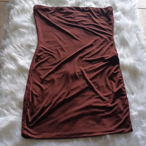 Brown Strapless Dress - Picture 3 of 3